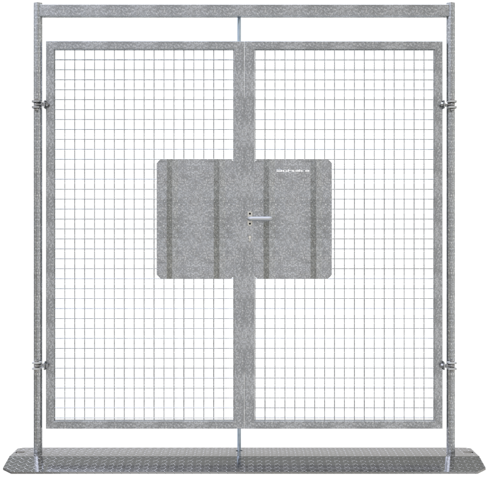 Bauzaun Mobilzaun Panik Fluchttür Doppelflügelig