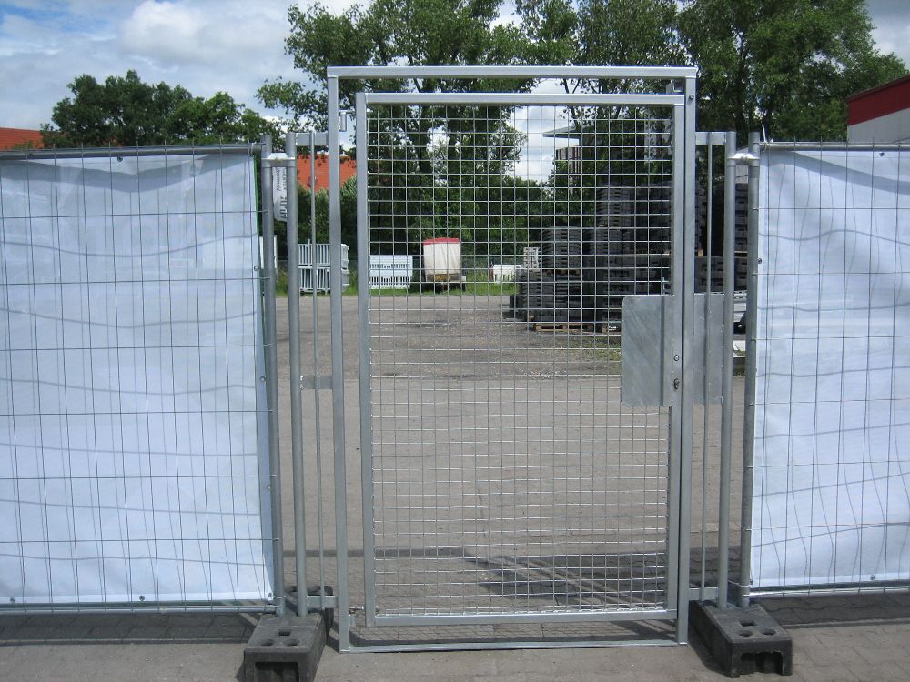 Bauzaun Mobilzaun  Panik Fluchttür Schwer mit Panikschloss