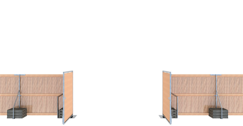 Holzbauzauntor mit Stahlrahmenkonstruktion